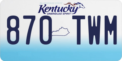 KY license plate 870TWM