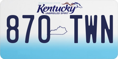 KY license plate 870TWN