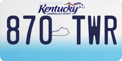KY license plate 870TWR
