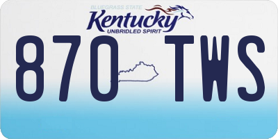 KY license plate 870TWS