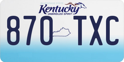 KY license plate 870TXC