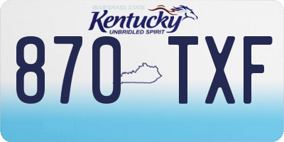 KY license plate 870TXF