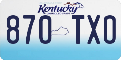 KY license plate 870TXO