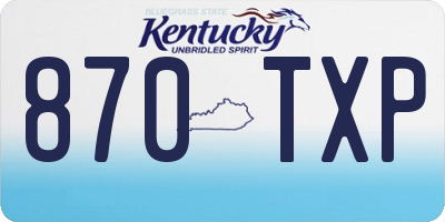 KY license plate 870TXP