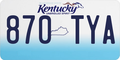 KY license plate 870TYA