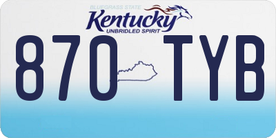 KY license plate 870TYB
