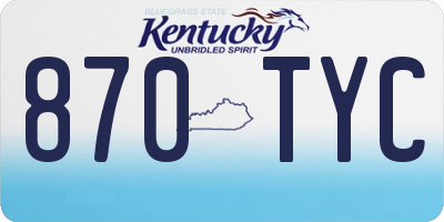 KY license plate 870TYC