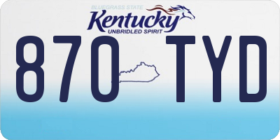 KY license plate 870TYD