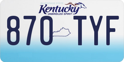 KY license plate 870TYF