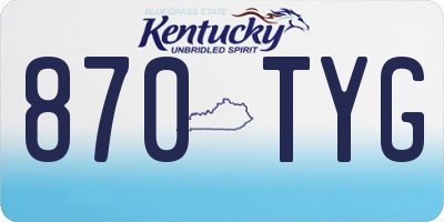 KY license plate 870TYG
