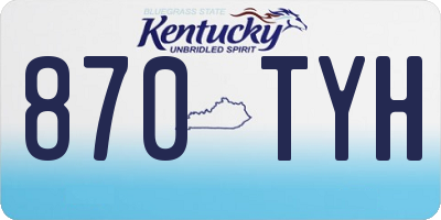 KY license plate 870TYH