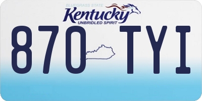KY license plate 870TYI