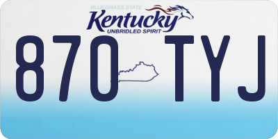 KY license plate 870TYJ