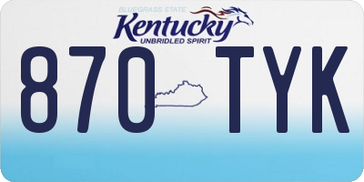 KY license plate 870TYK