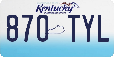 KY license plate 870TYL
