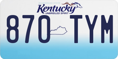 KY license plate 870TYM