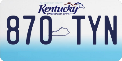KY license plate 870TYN