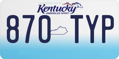 KY license plate 870TYP