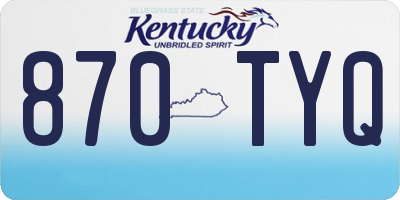 KY license plate 870TYQ