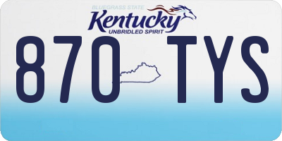 KY license plate 870TYS