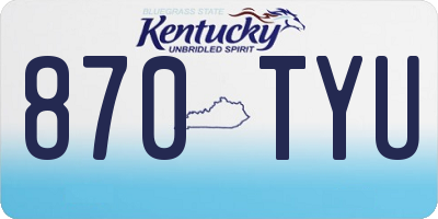 KY license plate 870TYU