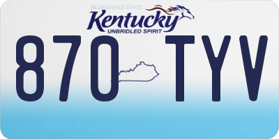 KY license plate 870TYV