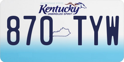 KY license plate 870TYW