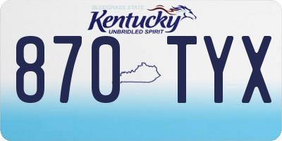 KY license plate 870TYX