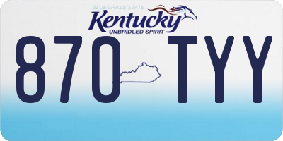KY license plate 870TYY