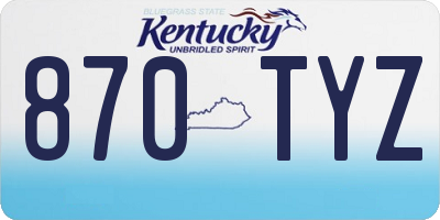 KY license plate 870TYZ