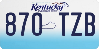 KY license plate 870TZB