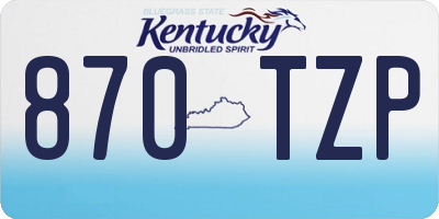 KY license plate 870TZP