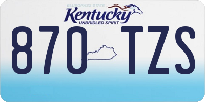 KY license plate 870TZS