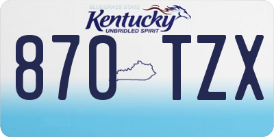 KY license plate 870TZX