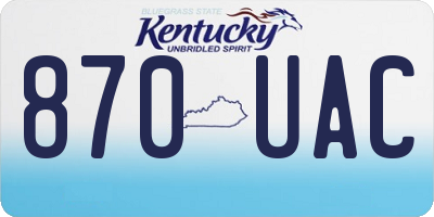KY license plate 870UAC