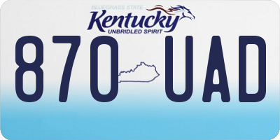 KY license plate 870UAD