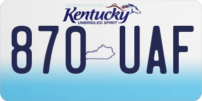 KY license plate 870UAF