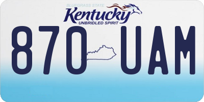 KY license plate 870UAM