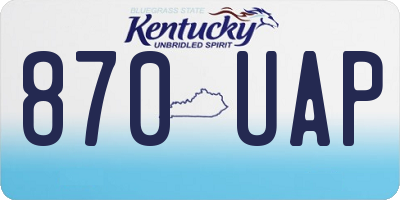 KY license plate 870UAP
