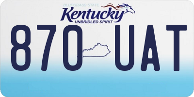 KY license plate 870UAT