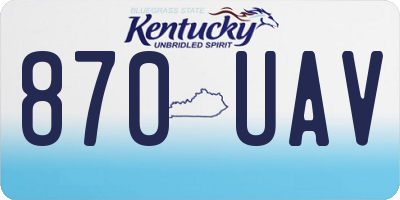 KY license plate 870UAV