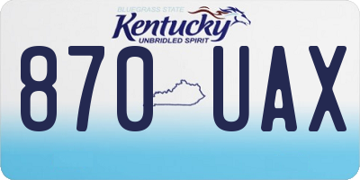 KY license plate 870UAX