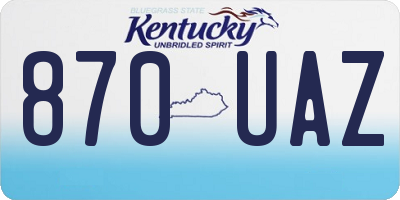KY license plate 870UAZ