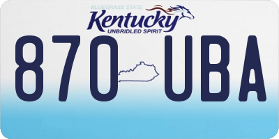 KY license plate 870UBA