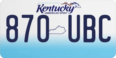 KY license plate 870UBC