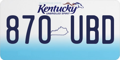 KY license plate 870UBD