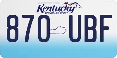 KY license plate 870UBF