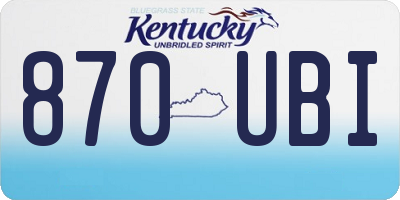 KY license plate 870UBI