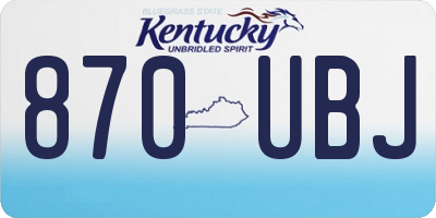 KY license plate 870UBJ