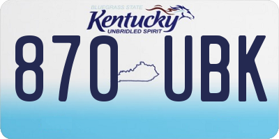 KY license plate 870UBK